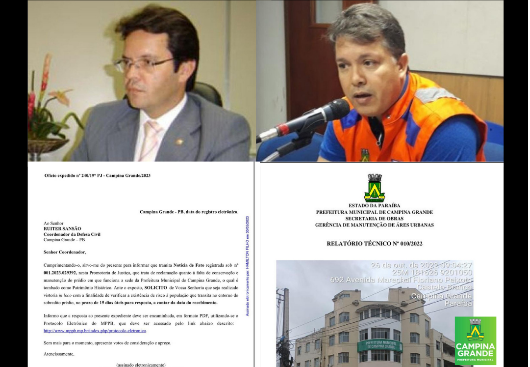 GRAVÍSSIMO - ATENÇÃO - MATÉRIA PUBLICADA EM JULHO DE 2023 - APALAVRA ONLINE: 'Defesa Civil mostrou a Bruno Cunha Lima há nove meses que prédio da PMCG poderia desabar e matar pessoas'